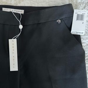 NWT Trina Turk loose fit ankle black dress pant size 2